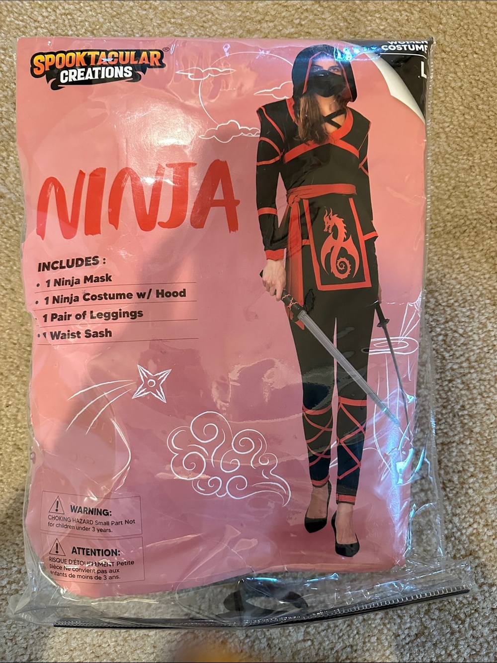 Women's Black & Red Ninja Costume